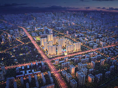 夜景鸟瞰图